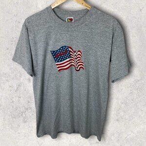 Vintage DARE American Flag Short Sleeve Tee Fruit of the Loom Size Large T-Shirt